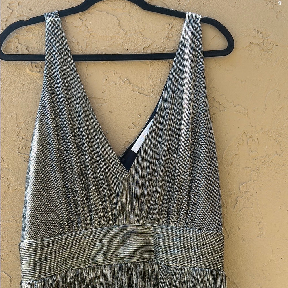 Boston Proper Metallic Lurex Wide Leg Jumpsuit - Picture 2 of 6